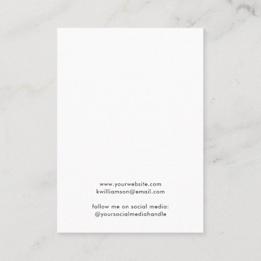 Chic Script Earring Display Card Visitenkarte (Rückseite)