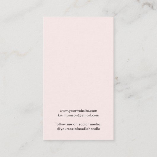 Chic Script Earring Pink Juwelier Display Card Visitenkarte (Rückseite)