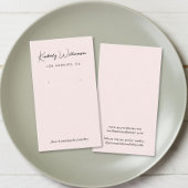 Chic Script Earring Pink Juwelier Display Card Visitenkarte