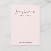 Chic Script Earring Pink Juwelier Display Card Visitenkarte (Vorderseite)