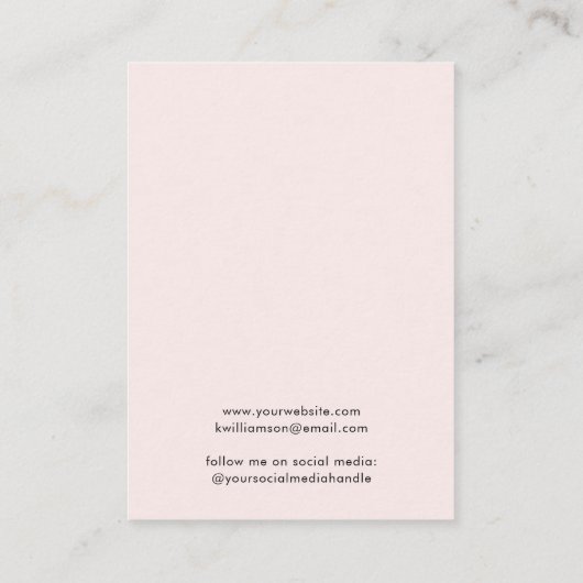 Chic Script Earring Pink Juwelier Display Card Visitenkarte (Rückseite)