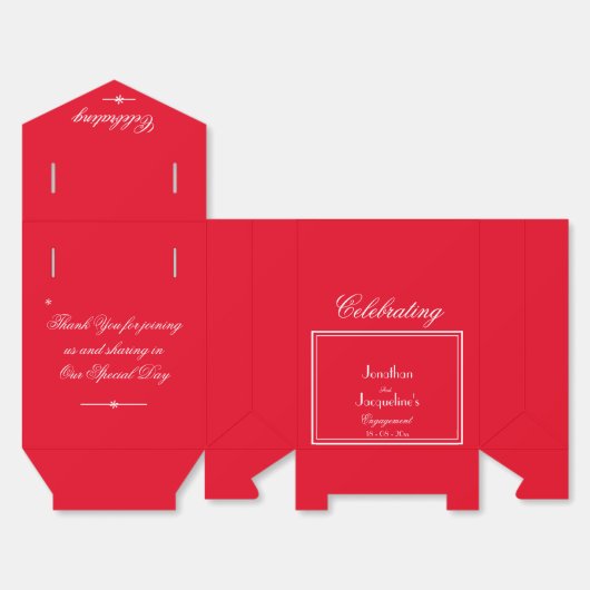 Chic Script-Elegant-Groß Rot von Engagement Geschenkschachtel (Ungefaltet)