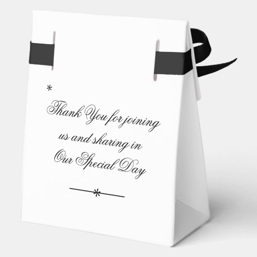 Chic Script-Elegante Large White Geschenkschachtel (Rückseite)