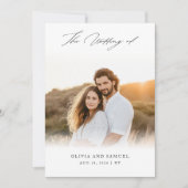 Chic Script Elegantes Foto Overlay White Wedding Einladung (Vorderseite)