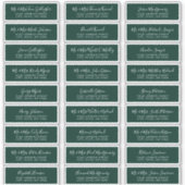 Chic Script Emerald Green Guest Address Labels (Vorderseite)