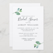 Chic Script Eucalyptus Foliage Brautparty Einladung (Vorne/Hinten)