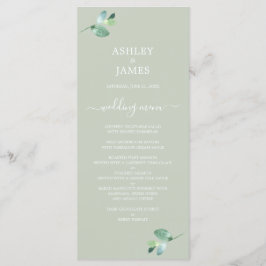 Chic Script Eucalyptus Foliage Green Wedding Menükarte