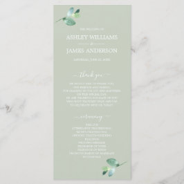 Chic Script Eucalyptus Foliage Green Wedding Programm