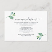 Chic Script Eucalyptus Foliage Hochzeitsinformatio Begleitkarte (Vorderseite)