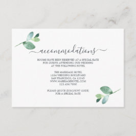 Chic Script Eucalyptus Foliage Hochzeitsinformatio Begleitkarte