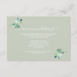 Chic Script Eucalyptus Foliage Hochzeitsinformatio Begleitkarte
