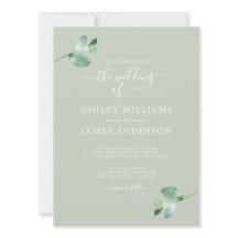 Chic Script Eucalyptus Foliage Minimale Hochzeit