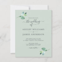 Chic Script Eucalyptus Foliage Minimale Hochzeit