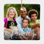 Chic Script FAMILY Foto Name Year Keramikornament (Rückseite)
