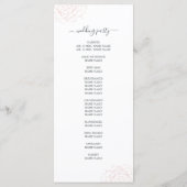 Chic Script floral Pale Rosa einfache Hochzeit Programm (Rückseite)