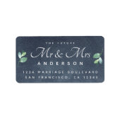 Chic Script Foliage Future Mr. Wedding Address Adressaufkleber (Vorne)