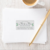 Chic Script Foliage Future Mr. Wedding Address Adressaufkleber (Insitu)