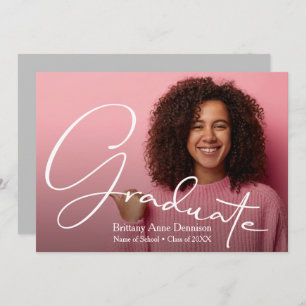 Chic Script Foto Abschluss Ankündigung