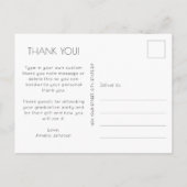 Chic Script Foto Abschluss Vielen Dank Postkarte (Rückseite)