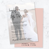 Chic Script Foto Blush Pink Hochzeitsempfang Einladung
