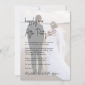 Chic Script Foto Blush Pink Hochzeitsempfang Einladung (Vorderseite)