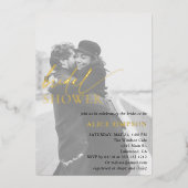 Chic Script Foto Brautparty Einladung (Vorderseite)