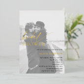 Chic Script Foto Brautparty Einladung (Stehend vorne)