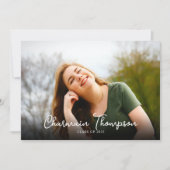 Chic Script Foto Collage Abschluss Einladung (Vorderseite)