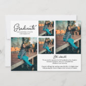 Chic Script Foto Collage Abschluss Einladung (Rückseite)