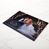 Chic Script | Foto Collage Wedding Vielen Dank Folieneinladung (Gedreht)