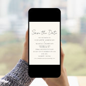 Chic Script Foto Cream Save The Date