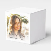 Chic Script Foto Graduation Party Danke Geschenkschachtel (Vorderseite)