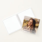 Chic Script Foto Graduation Party Guest Book Notizblock (Innenseite)