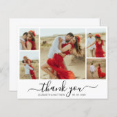 Chic Script Foto Hochzeit Danke Karte (Vorne/Hinten)