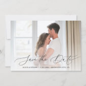 Chic Script-Foto Hochzeit speichern das Datum Save The Date (Vorderseite)