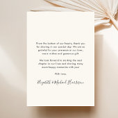 Chic Script Foto Overlay-Cream-Hochzeit Dankeskarte