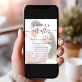 Chic Script Foto Overlay Dusty Blue Wedding Einladung