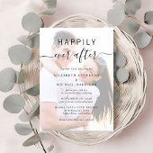 Chic Script Foto Overlay QR Code Cream Wedding Einladung