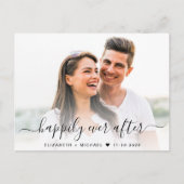 Chic Script Foto QR Code Dusty Blue Save the Date Ankündigungspostkarte (Vorderseite)