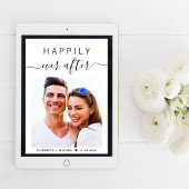 Chic Script Foto QR Code in einer Hochzeit Einladung