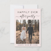 Chic Script Foto Rosa Hochzeitsempfang Einladung (Vorderseite)