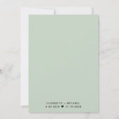 Chic Script Foto Sage Green Wedding Reception Einladung (Rückseite)