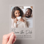 Chic Script-Foto Save the Date Acryleinladungen (Insitu (Handheld))