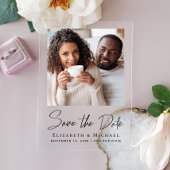 Chic Script-Foto Save the Date Acryleinladungen