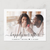 Chic Script-Foto Save the Date Ankündigungspostkarte (Vorderseite)