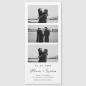 Chic Script Foto Strip Magnetic Wedding Magnetkarte (Vorderseite)