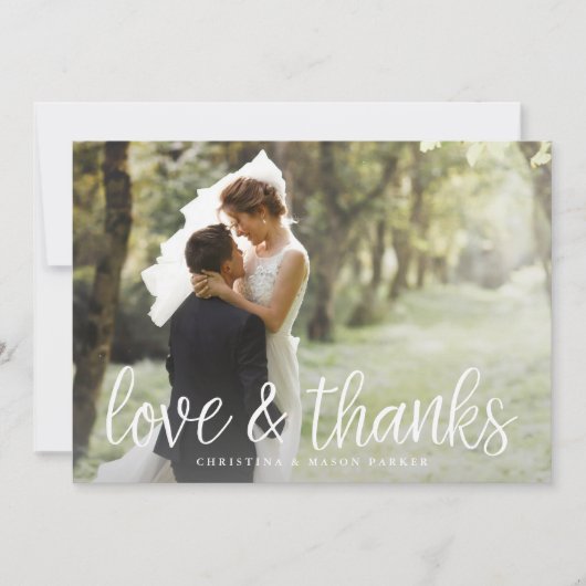 Chic Script Foto Vielen Dank Karte mit/ Back Messa (Vorderseite)