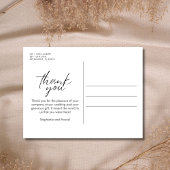 Chic Script Foto Wedding Vielen Dank Postkarte