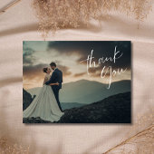 Chic Script Foto Wedding Vielen Dank Postkarte