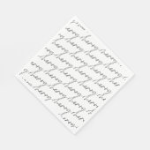 Chic Script frohe Weihnachts Typografie Muster Serviette (Ecke)